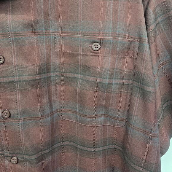 George Shirt Mens 2XL button down short sleeve plaid classic fit (C43) - Picture 3 of 6